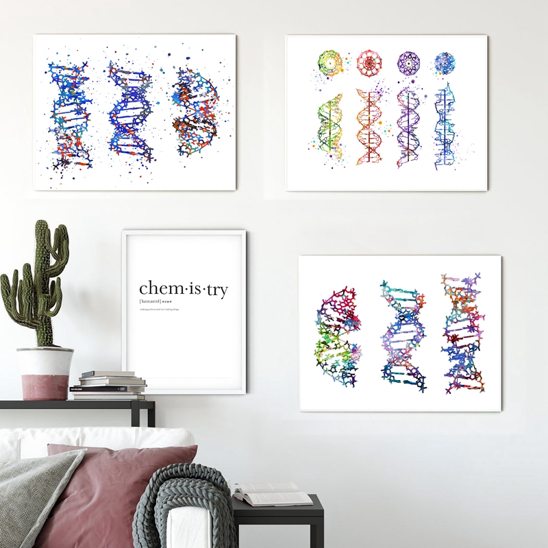 Medical Lab Posters - Molécula de DNA impressão moderna arte