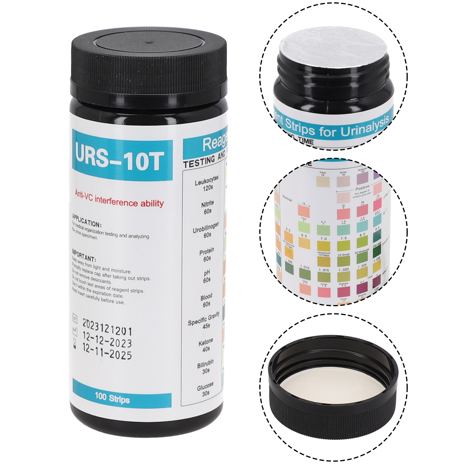 100 tiras URS-10T reagente tir - Urinalysis Reagent Strip avaliação e preço